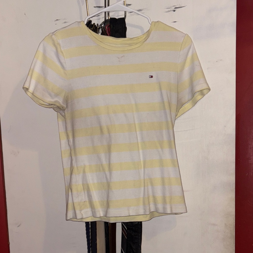 Tommy Hilfiger Lemon and Cream Striped Tee